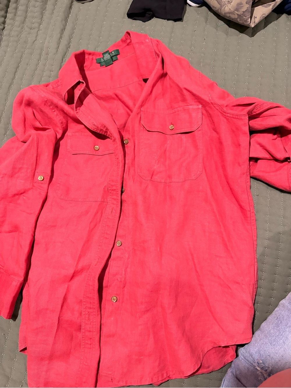Ralph Lauren Coral Button-Front Shirt